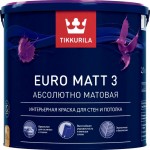 Интерьерная краска для стен и потолка Tikkurila Euro Matt 3 Тиккурила Евро Матт 3
